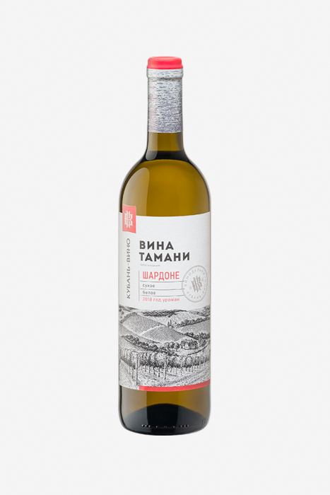 Вино Вина Тамани Шардоне, белое, сухое, 0.7л