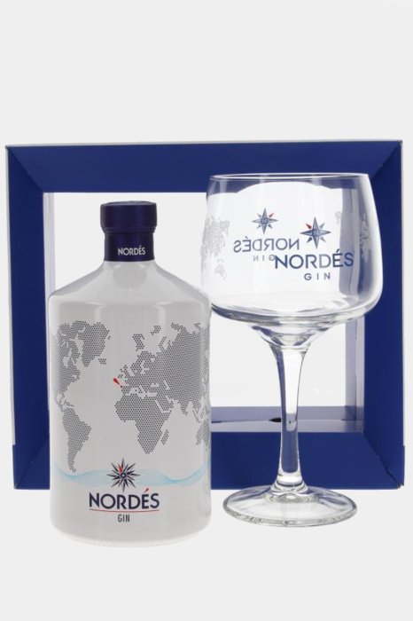 Джин Нордес со стеклянным бокалом, в подарочной упаковке, 0.7л