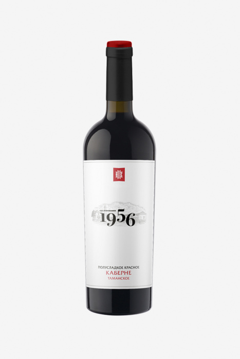 Вино 1956 Таманское Каберне, красное, полусладкое, 0.75л