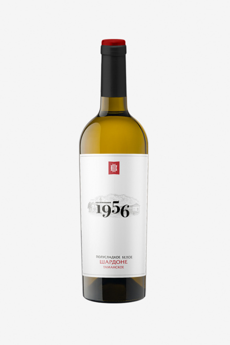 Вино 1956 Таманское Шардоне, белое, полусладкое, 0.75л