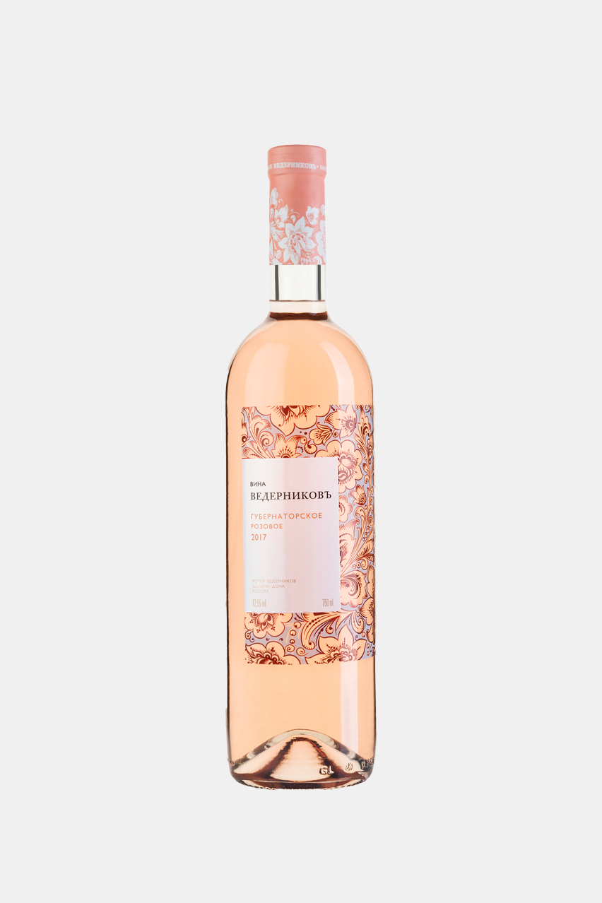 Вино Ведерниковъ Губернаторское, розовое, сухое, 0.75л
