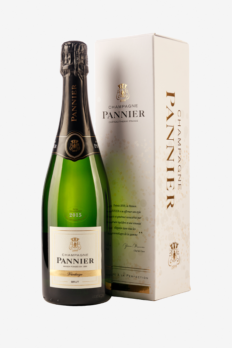 Шампанское Паннье Винтаж 2015, белое, брют, в подарочной упаковке, 0.75л