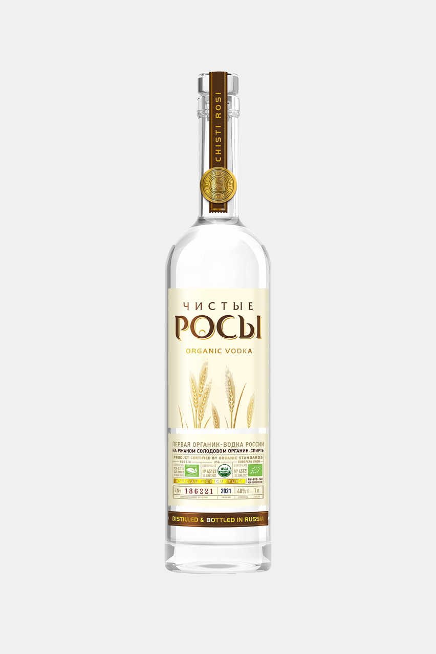 Водка Чистые Росы на ржаном зерне, 1л