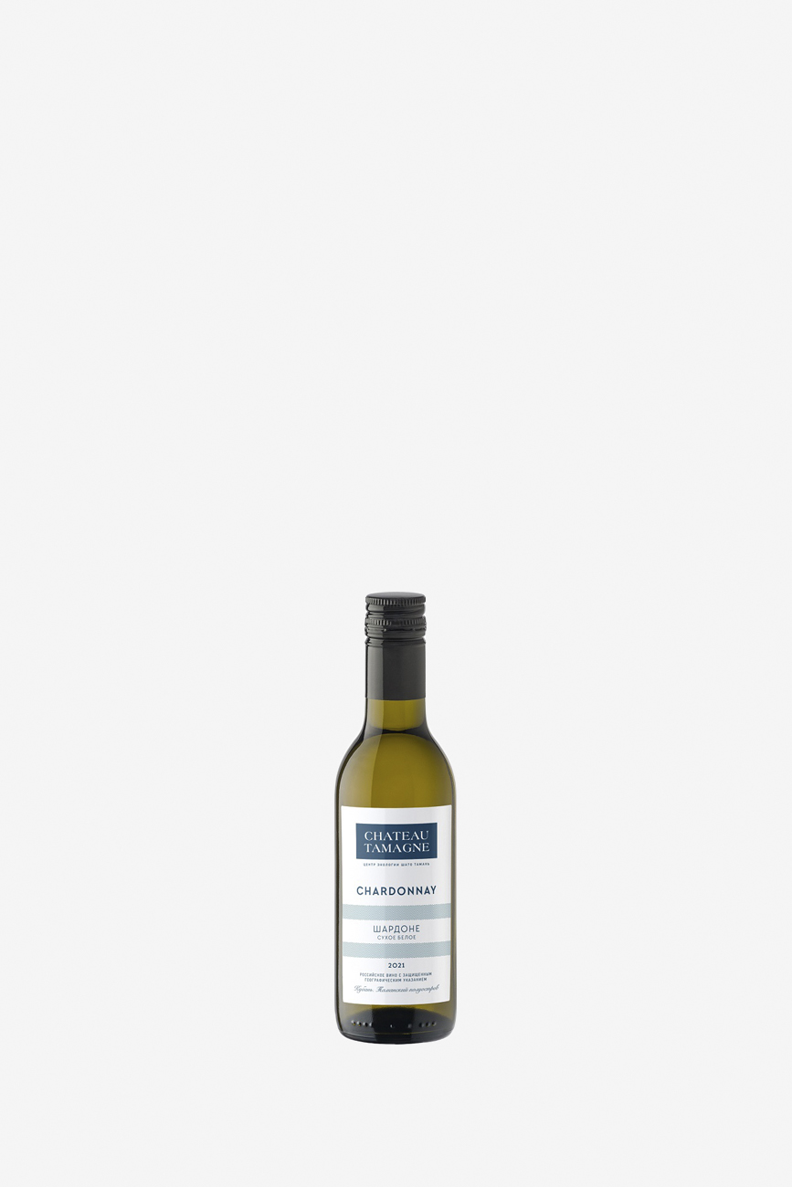 Вино Шато Тамань Шардоне, белое, сухое, 0.187л