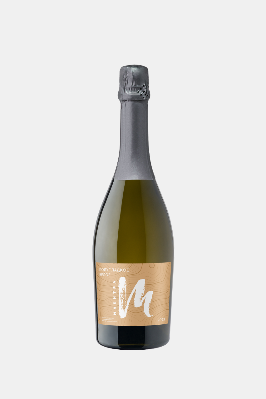 Игристое вино Макитра, белое, полусладкое, 0.75л