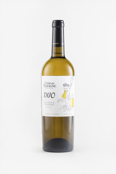 Вино Шато Тамань Дуо, белое, сухое, 0.75л