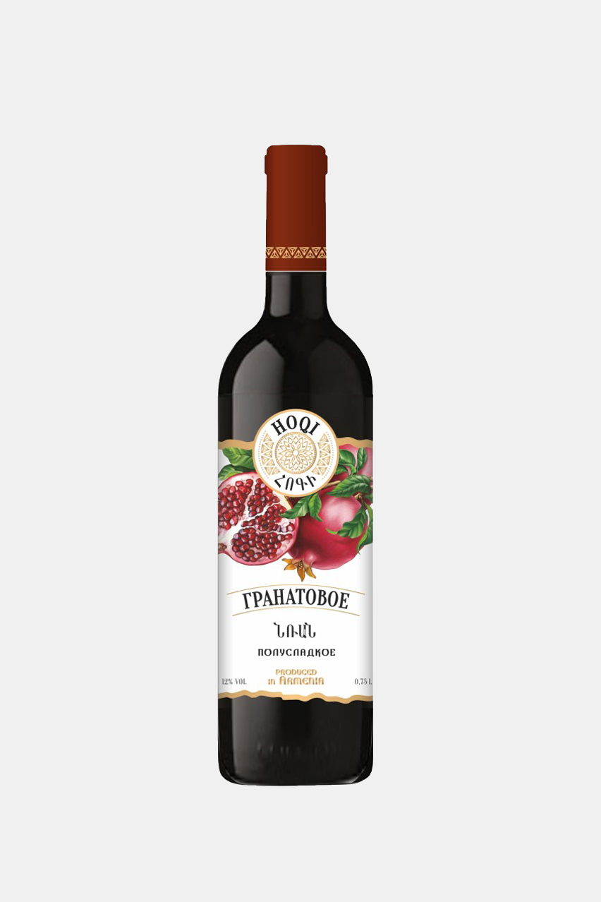 Вино Хоги, гранатовое, красное, полусладкое, 0.75л