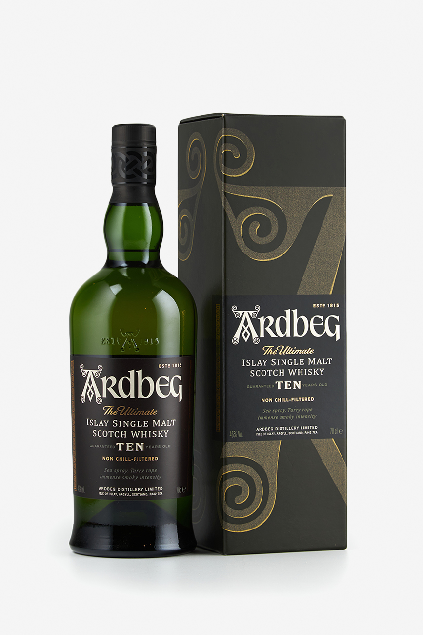 Виски Ардбег 10 лет, односолодовый, в подарочной упаковке, 0.7л
