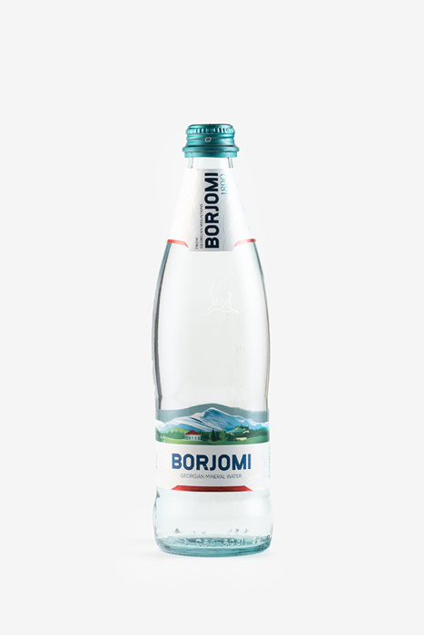 Вода Боржоми, газированная, в стеклянной бутылке, 0.5л