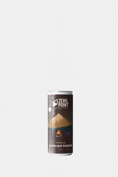 Пиво Зеро Поинт "Ореховый портер" Портер 42, темное, безалкогольное, 0.33л