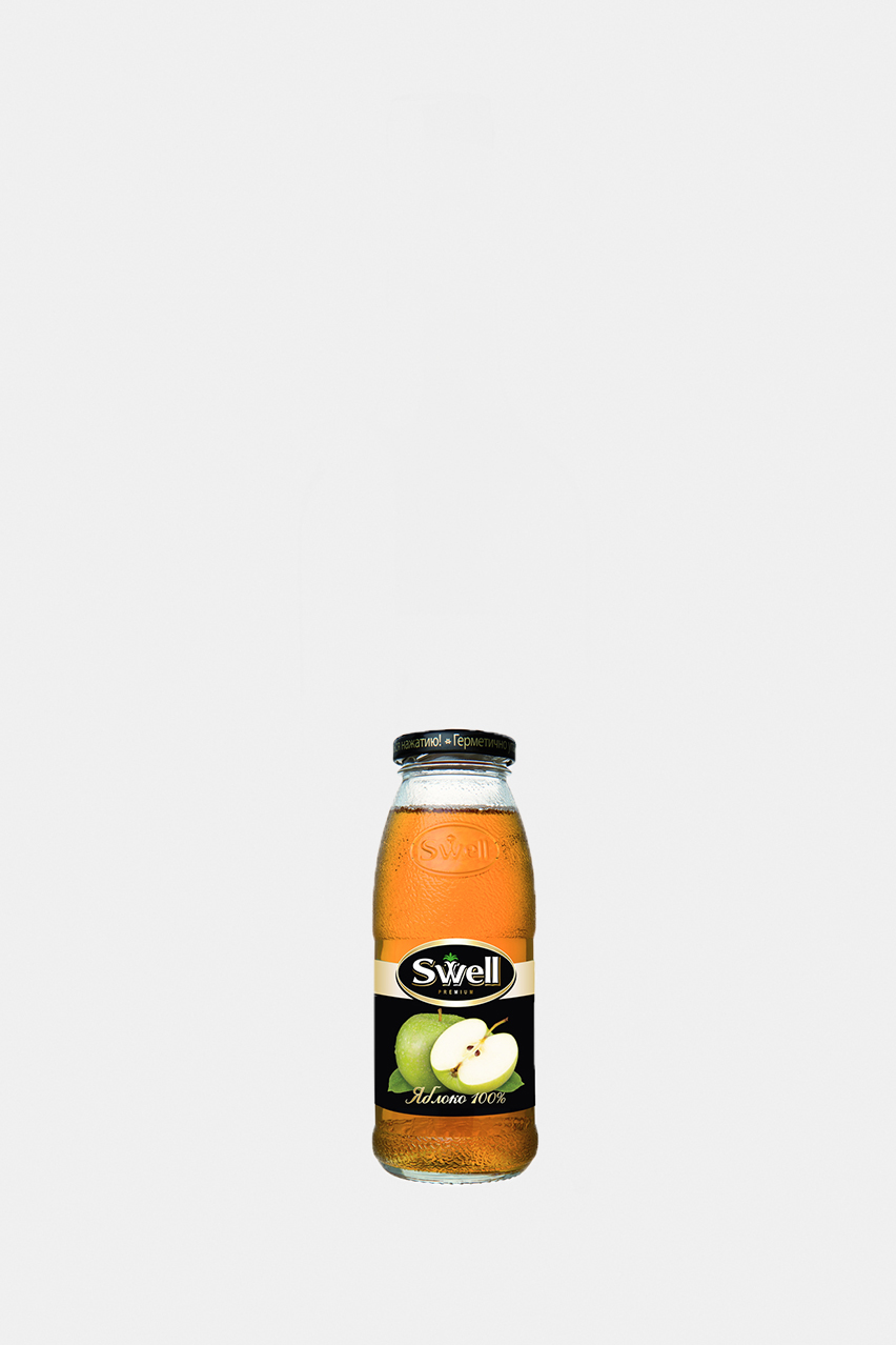 Сок Свэлл Премиум Яблоко, осветленный, в стеклянной бутылке, 0.25л